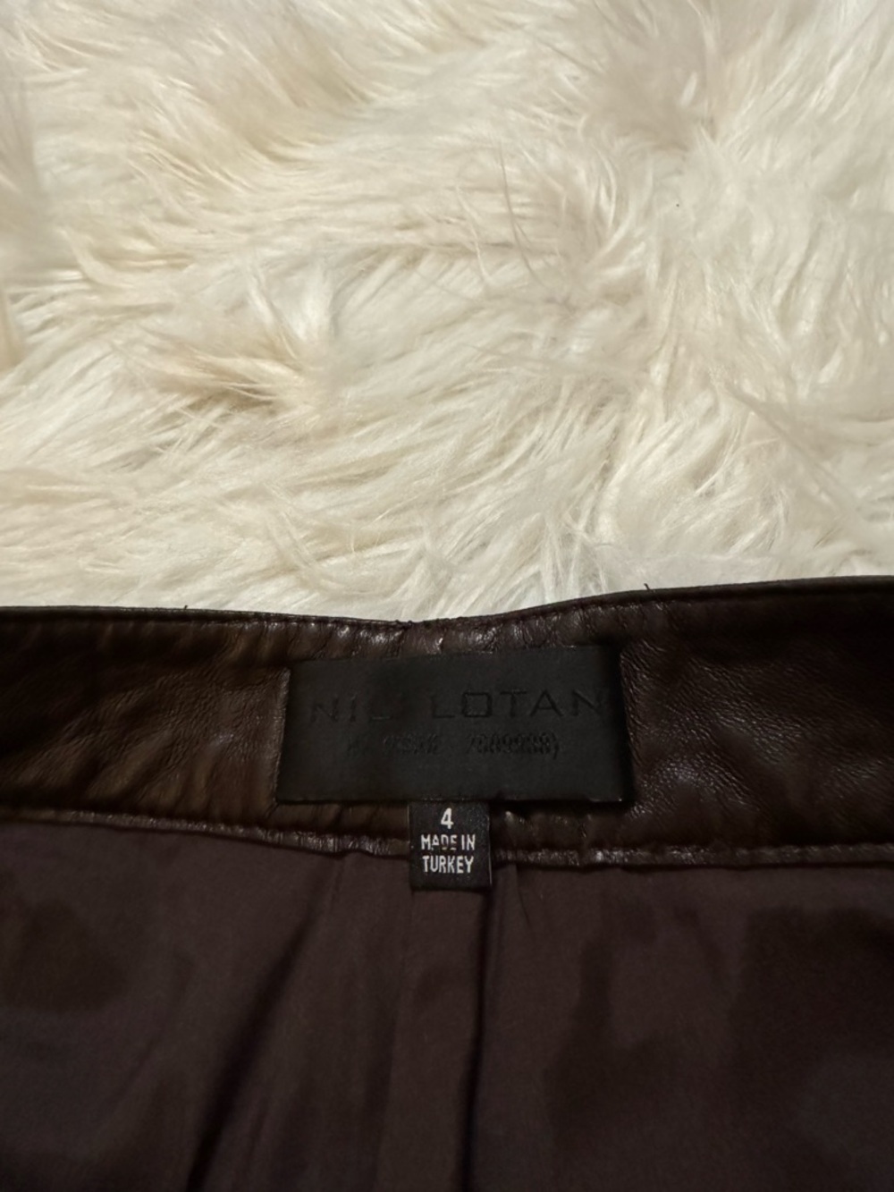Nili Lotan Shon Leather Pants Dark Brown 4 - Picture 3 of 5